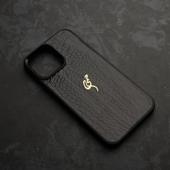 قاب موبایل طلا چرم اسم حامی