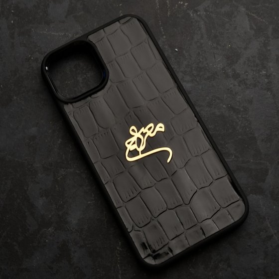 قاب موبایل طلا چرم اسم معراج