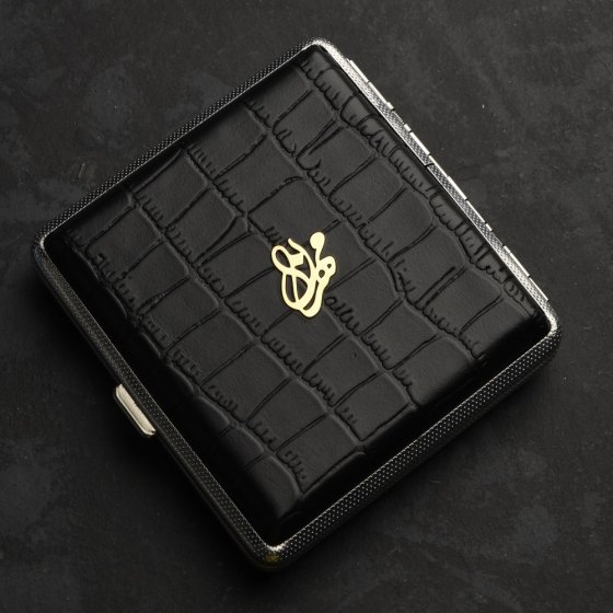 جعبه سیگار طلا چرم اسم مهران