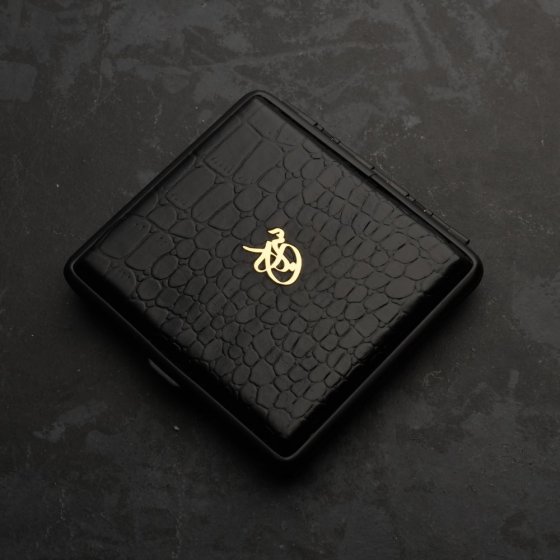 جعبه سیگار طلا چرم اسم سراج