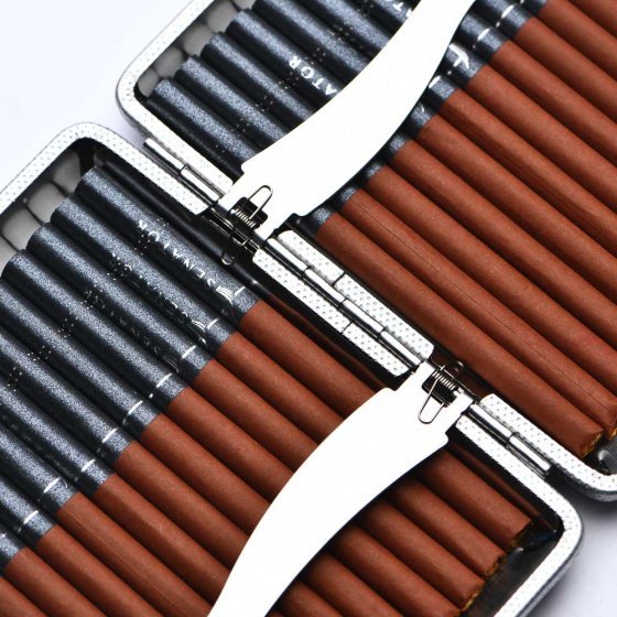 جعبه سیگار طلا چرم اسم کوروش