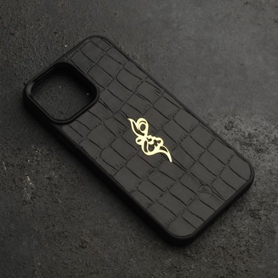 قاب موبایل طلا چرم اسم شاهو