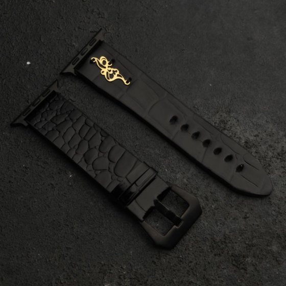 بند اپل واچ طلا چرم اسم شاهو