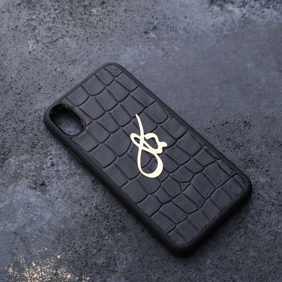 قاب موبایل طلا چرم اسم کمال