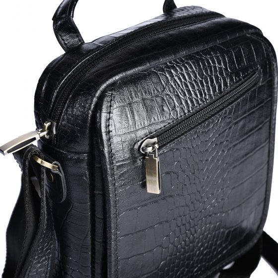 کیف کراس بادی مردانه طرح فارا چرم کروکودیل مشکی