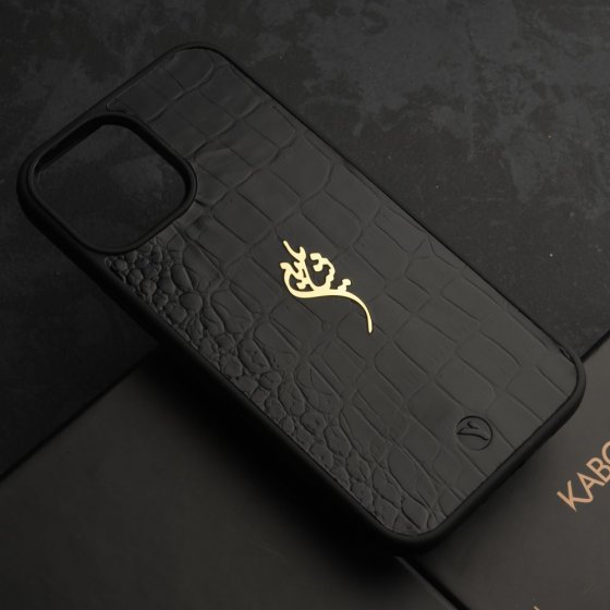 قاب موبایل طلا چرم اسم شایلین