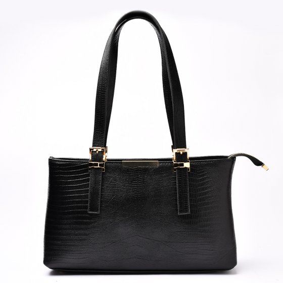 کیف زنانه مجلسی طرح ترنم چرم لیزارد مشکی