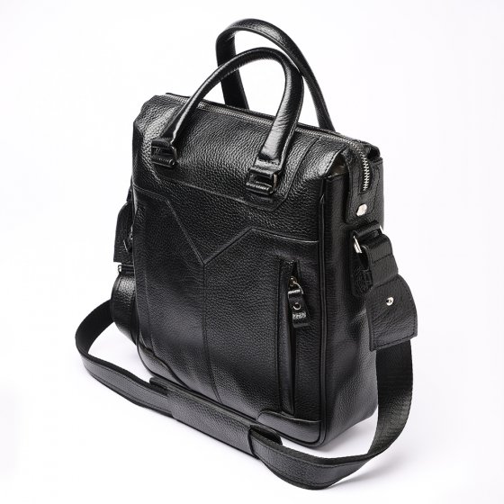 کیف دوشی مردانه طرح اهورا چرم فلوتر مشکی