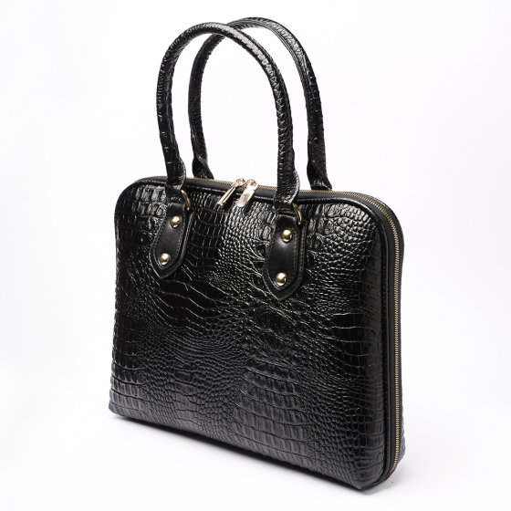 کیف زنانه مجلسی طرح نازنین چرم کروکودیل مشکی