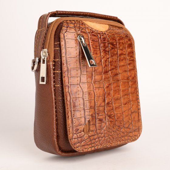 کیف کراس بادی مردانه طرح آیریک چرم فلوتر عسلی