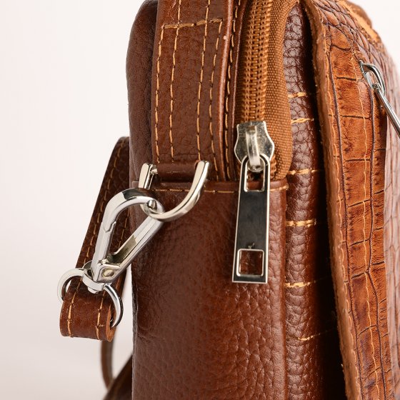 کیف کراس بادی مردانه طرح آیریک چرم فلوتر عسلی