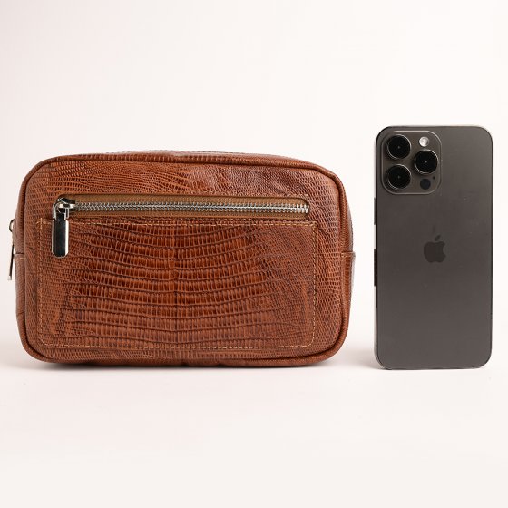 کیف کمری طرح داریوش چرم لیزارد عسلی k