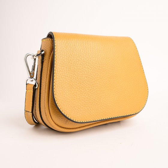 کیف دوشی زنانه طرح رستا متوسط چرم فلوتر زرد