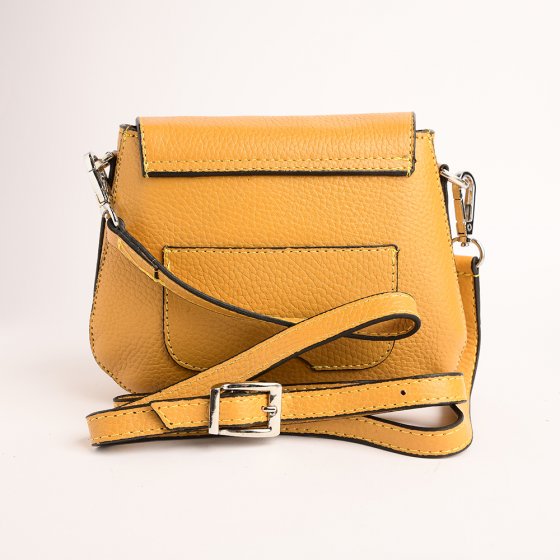 کیف دوشی زنانه طرح رستا متوسط چرم فلوتر زرد