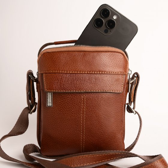 کیف کراس بادی مردانه طرح مینی تابش چرم فلوتر عسلی k