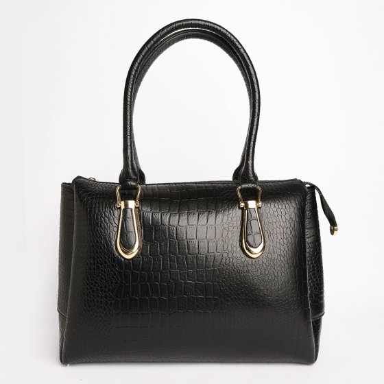 کیف زنانه مجلسی طرح گلوریا چرم کروکودیل مشکی