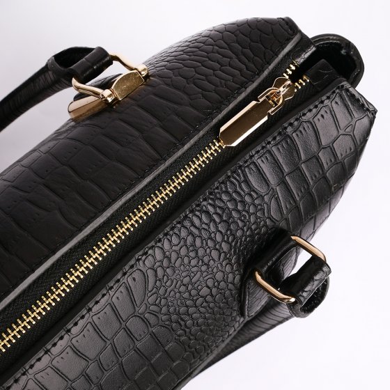 کیف زنانه مجلسی طرح گلوریا چرم کروکودیل مشکی