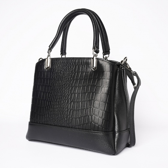 کیف زنانه مجلسی طرح میترا چرم کروکودیل مشکی