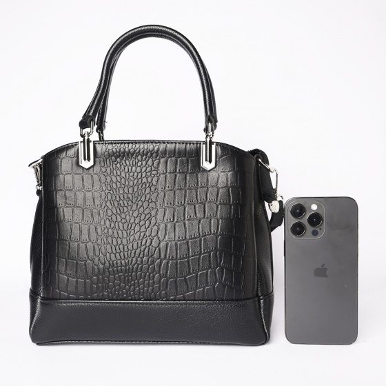 کیف زنانه مجلسی طرح میترا چرم کروکودیل مشکی
