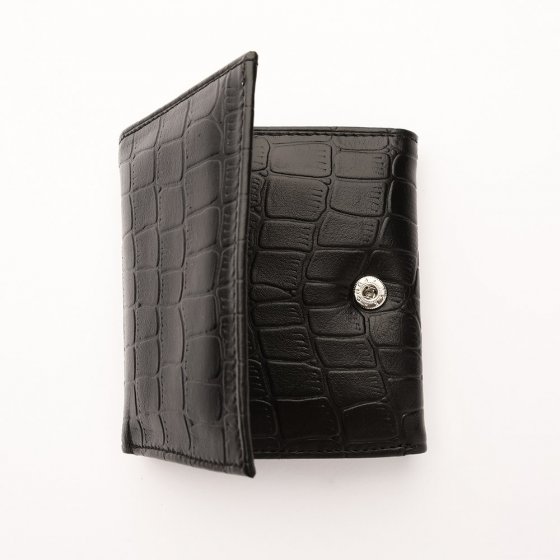 کیف پول جیبی مردانه طرح عربی چرم کروکودیل مشکی