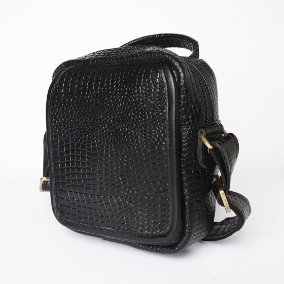 کیف کراس بادی مردانه طرح کایسر چرم کروکودیل مشکی