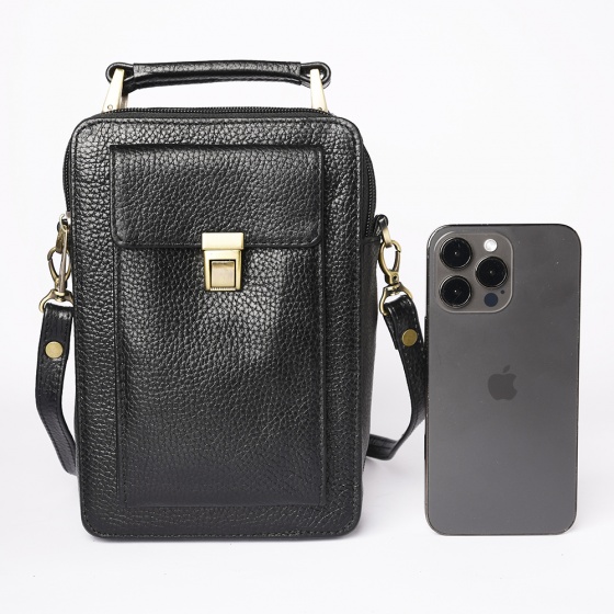 کیف کراس بادی مردانه آرکان چرم فلوتر مشکی