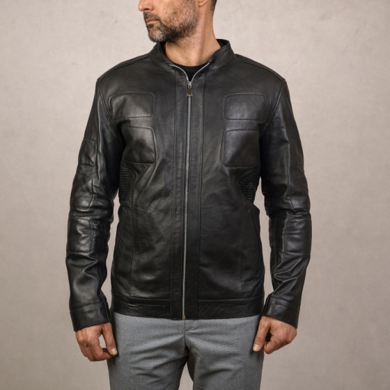 کاپشن چرمی طرح آیهان مشکی