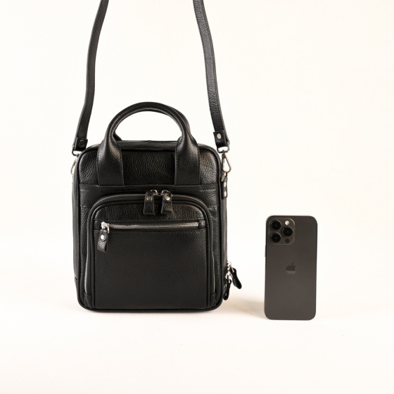 کیف کراس بادی مردانه طرح چرچیل چرم فلوتر مشکی