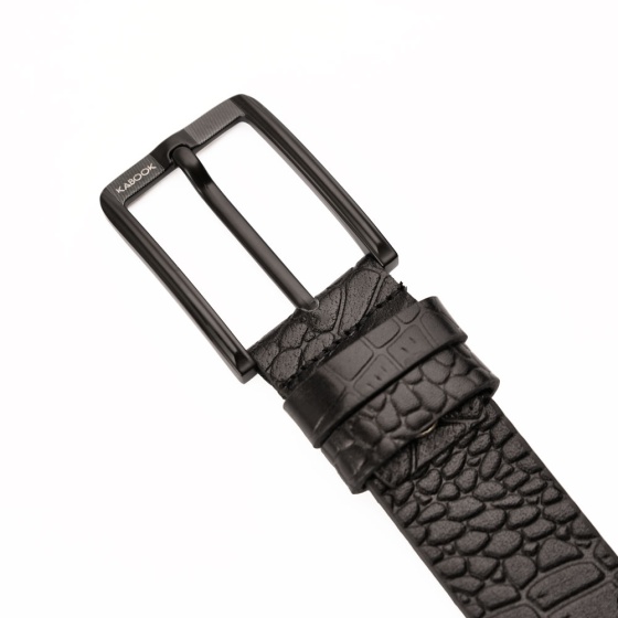 کمربند چرم کروکودیل مشکی