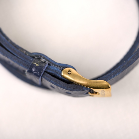 دستبند چرم دو دور سرمه ای