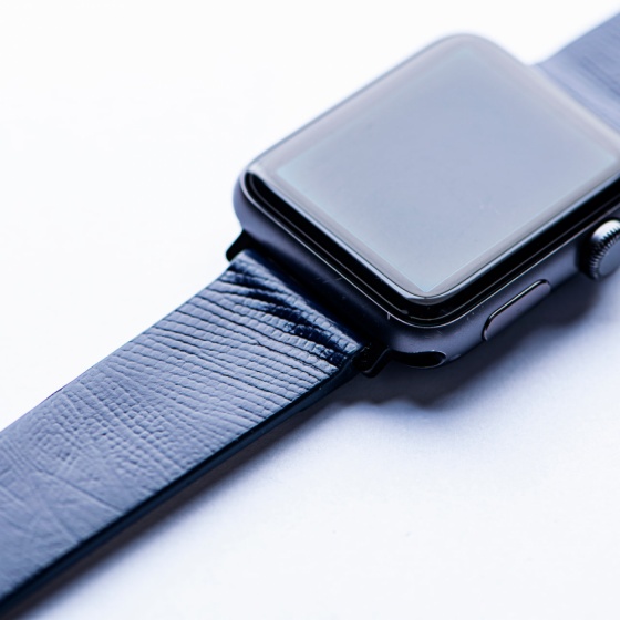 بند اپل واچ چرم لیزارد سرمه ای