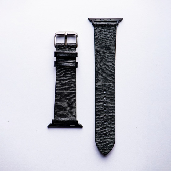 بند اپل واچ چرم لیزارد مشکی