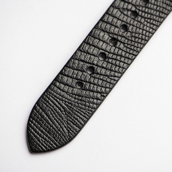 بند ساعت مردانه چرم لیزارد مشکی