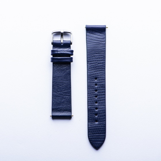 بند ساعت مردانه چرم لیزارد سرمه ای