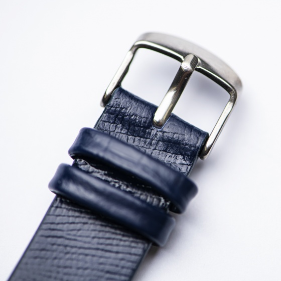 بند ساعت مردانه چرم لیزارد سرمه ای