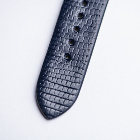 بند ساعت مردانه چرم لیزارد سرمه ای