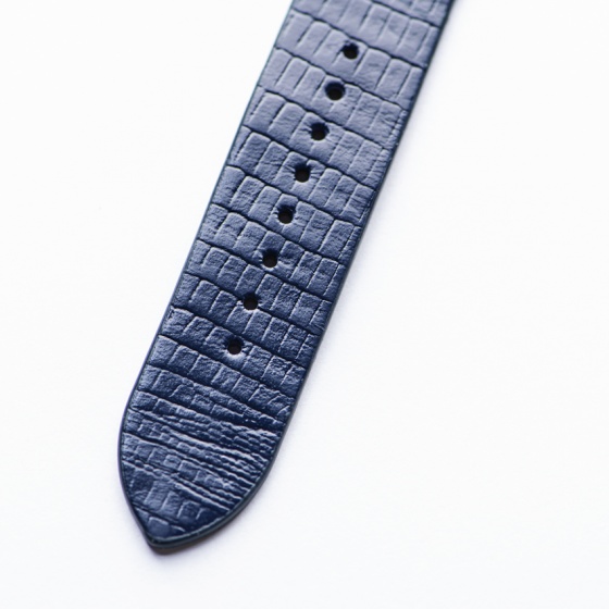 بند ساعت مردانه چرم لیزارد سرمه ای