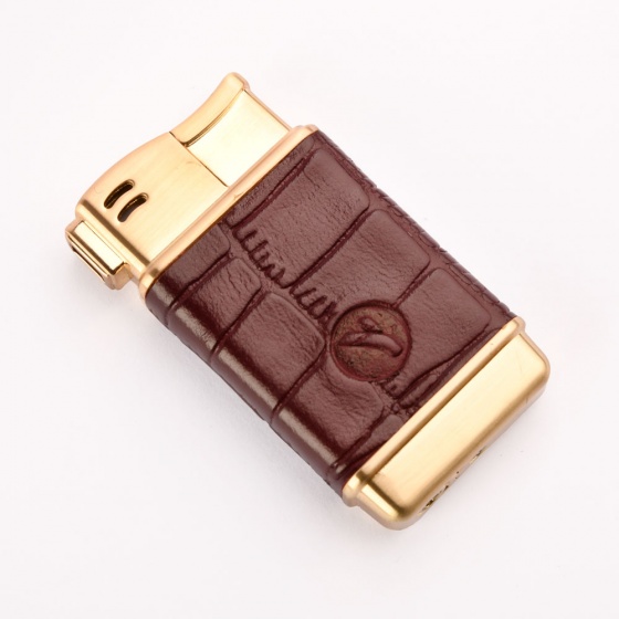 فندک گازی چرم کروکودیل زرشکی