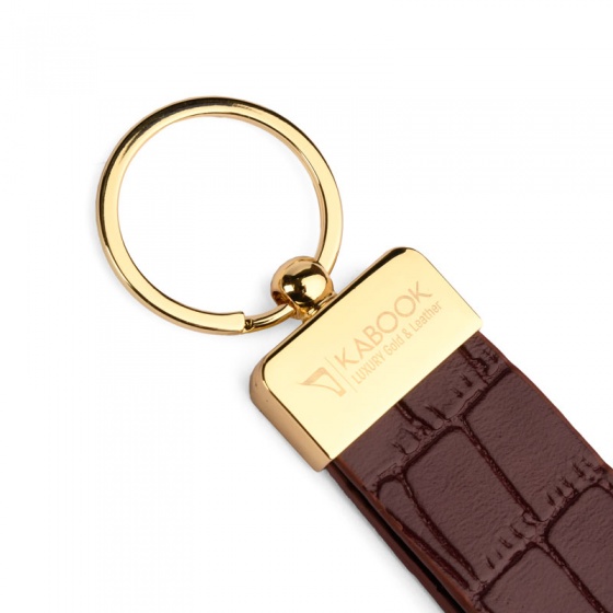 جاکلیدی چرم کروکودیل زرشکی