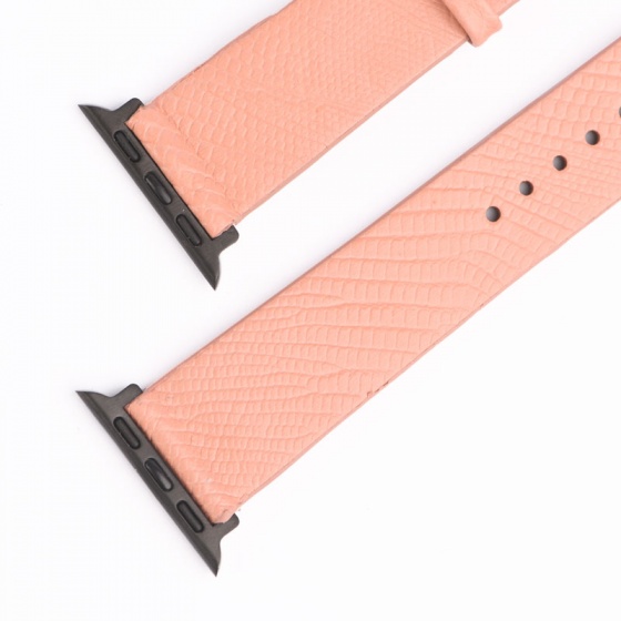 بند اپل واچ چرم لیزارد صورتی