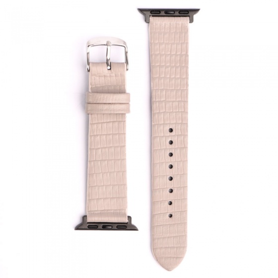 بند اپل واچ چرم لیزارد خاکستری