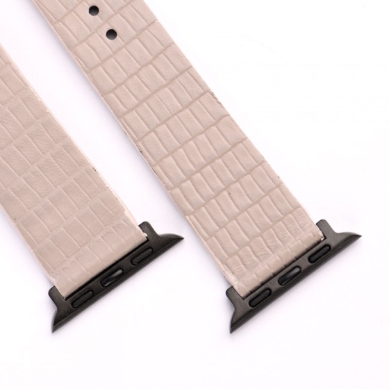 بند اپل واچ چرم لیزارد خاکستری