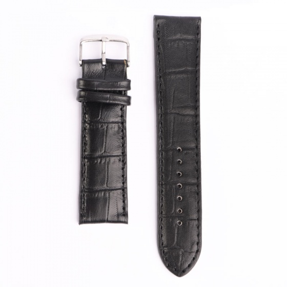 بند ساعت مردانه چرم کروکودیل مشکی