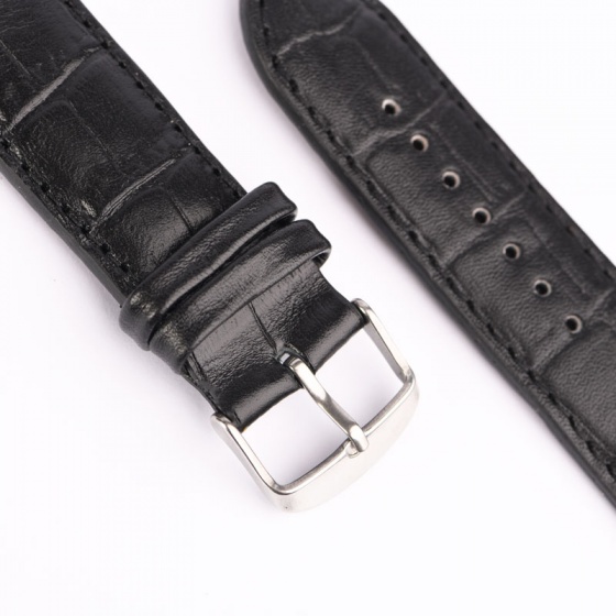 بند ساعت مردانه چرم کروکودیل مشکی