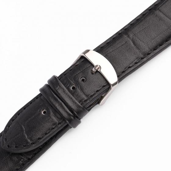 بند ساعت مردانه چرم کروکودیل مشکی