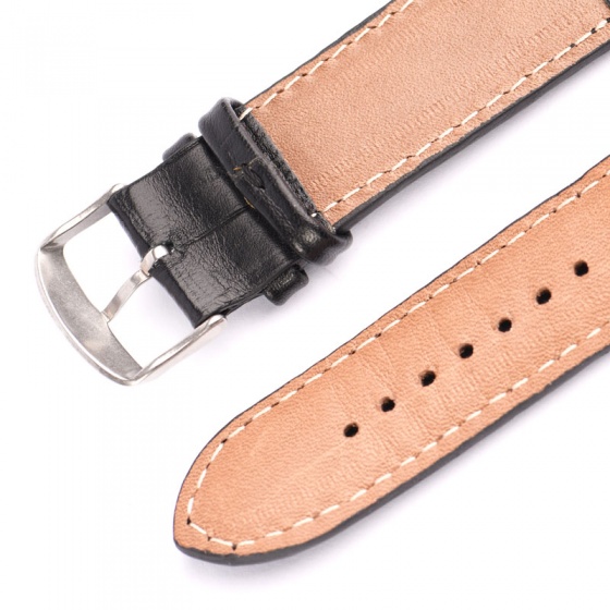 بند ساعت مردانه چرم کروکودیل مشکی