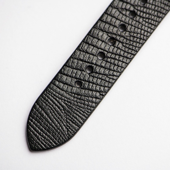 بند ساعت چرم لیزارد مشکی