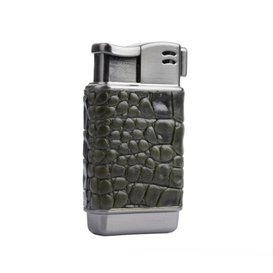 فندک گازی چرم کروکودیل سبز