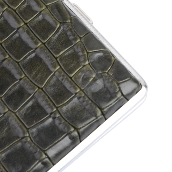 جعبه سیگار چرم کروکودیل سبز
