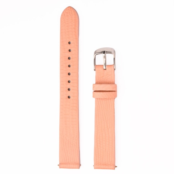 بند ساعت زنانه چرم لیزارد صورتی